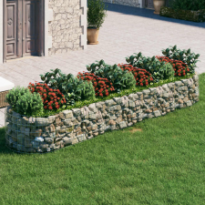 vidaXL horganyzott vas gabion magaságyás 400x100x50 cm kerti dekoráció