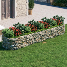 vidaXL horganyzott vas gabion magaságyás 400x100x50 cm kerti tárolás