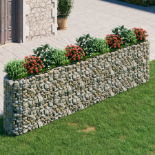 vidaXL horganyzott vas gabion magaságyás 400x50x100 cm kerti dekoráció