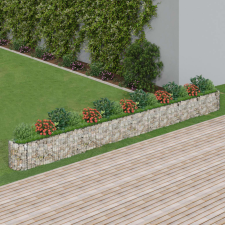 vidaXL horganyzott vas gabion magaságyás 610 x 50 x 50 cm kerti tárolás