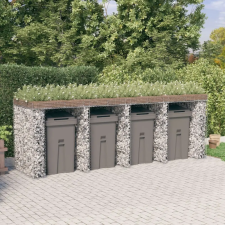vidaXL horganyzott vas gabionkosár szemeteskukához 350 x 91 x 120 cm kerti tárolás