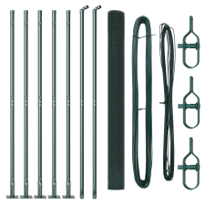 vidaXL Huzalkerítés 7 Flancos Oszloppal Zöld 1.4x10 m Acél (3352411) építőanyag