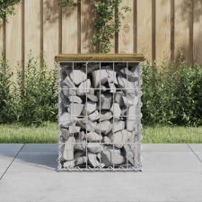 vidaXL impregnált fenyőfa gabion kerti pad 33 x 31 x 42 cm kerti bútor