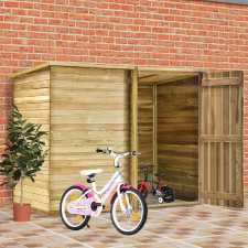 vidaXL impregnált fenyőfa kerti kerékpártároló 232 x 110 x 170 cm kerti tárolás