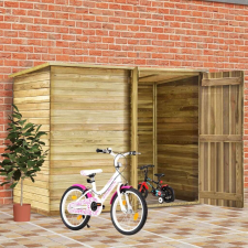 vidaXL impregnált fenyőfa kerti kerékpártároló 232 x 110 x 170 cm kerti tárolás