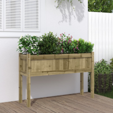 vidaXL impregnált fenyőfa kerti virágláda lábakkal 110 x 31 x 70 cm kerti tárolás
