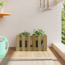 vidaXL impregnált fenyőfa növénytartó léces kialakítással 60x30x30 cm kerti tárolás