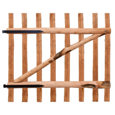 vidaXL impregnált mogyorófa deszka-kerítéskapu 100 x 90 cm kerti dekoráció