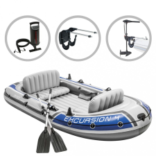 vidaXL Intex excursion 4 forgómotoros felfújható csónak tartóbakkal hajó és csónak