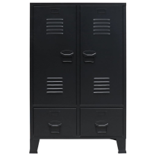 vidaXL ipari stílusú fekete fém ruhásszekrény 67 x 35 x 107 cm (245960) bútor