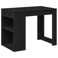 vidaXL íróasztal fiókkal polccal fekete tölgy 102x62x77,5cm gépelt fa (858687) bútor