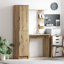 vidaXL Íróasztal Tárolóval Artisan Tölgy Szerelt Fa íróasztal