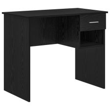 vidaXL Íróasztal Tárolóval Fekete Tölgy 90x49.5x75 cm Rétegelt fa (869267) íróasztal