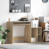 vidaXL Íróasztal Tárolóval Sonoma tölgy 120,5x44x88,5 cm Szerelt fa