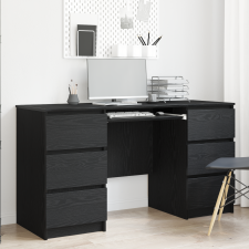 vidaXL Íróasztalok 2 db Fekete Tölgy 140x50x76 cm Műgyanta íróasztal