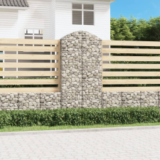 vidaXL íves horganyzott vas gabion kosár 100x30x200/220 cm kerti tárolás