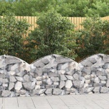 vidaXL íves horganyzott vas gabion kosár 100x30x60/80 cm kerti dekoráció