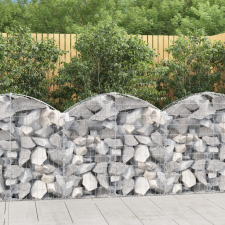 vidaXL íves horganyzott vas gabion kosár 100x30x80/100 cm kerti tárolás