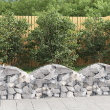 vidaXL íves horganyzott vas gabion kosár 100x50x40/60 cm kerti tárolás