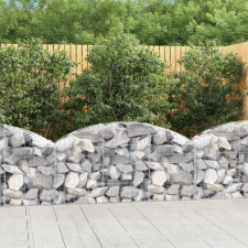 vidaXL íves horganyzott vas gabion kosár 150x30x60/80 cm kerti tárolás
