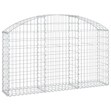 vidaXL íves horganyzott vas gabion kosár 150x30x80/100 cm (153444) kerti tárolás