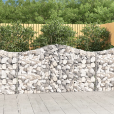 vidaXL íves horganyzott vas gabion kosár 200x30x100/120 cm kerti tárolás