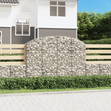 vidaXL íves horganyzott vas gabion kosár 200x30x140/160 cm kerti dekoráció