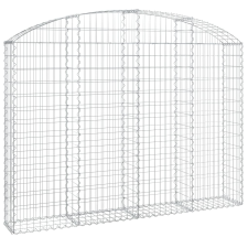 vidaXL íves horganyzott vas gabion kosár 200x30x140/160 cm kerti tárolás