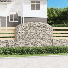 vidaXL íves horganyzott vas gabion kosár 200x30x140/160 cm kerti tárolás