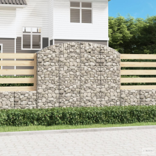 vidaXL Íves horganyzott vas gabion kosár 200x30x160/180 cm kerti tárolás