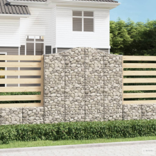 vidaXL Íves horganyzott vas gabion kosár 200x30x200/220 cm kerti tárolás