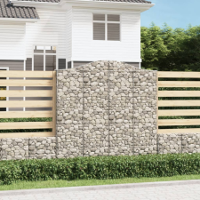vidaXL íves horganyzott vas gabion kosár 200x30x200/220 cm kerti tárolás