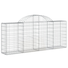 vidaXL íves horganyzott vas gabion kosár 200x30x80/100 cm (153484) kerti tárolás