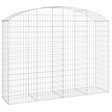 vidaXL íves horganyzott vas gabion kosár 200x50x140/160 cm (153477) kerti tárolás