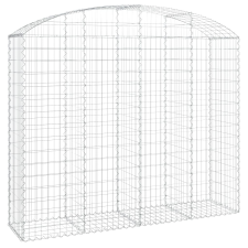 vidaXL íves horganyzott vas gabion kosár 200x50x160/180 cm (153478) kerti tárolás