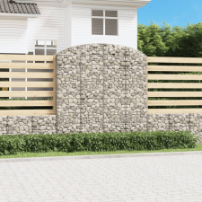 vidaXL íves horganyzott vas gabion kosár 200x50x200/220 cm kerti tárolás