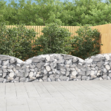 vidaXL íves horganyzott vas gabion kosár 200x50x60/80 cm kerti dekoráció