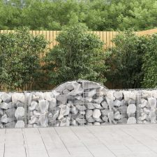vidaXL íves horganyzott vas gabion kosár 200x50x60/80 cm kerti dekoráció