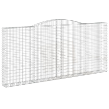 vidaXL íves horganyzott vas gabion kosár 400x30x180/200 cm (153529) kerti tárolás