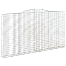 vidaXL íves horganyzott vas gabion kosár 400x30x220/240 cm (153531) kerti tárolás