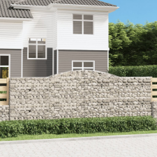 vidaXL íves horganyzott vas gabion kosár 400x50x140/160 cm kerti tárolás