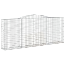 vidaXL íves horganyzott vas gabion kosár 400x50x160/180 cm (153538) kerti tárolás