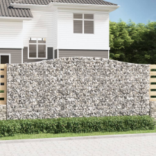 vidaXL íves horganyzott vas gabion kosár 400x50x180/200 cm kerti dekoráció