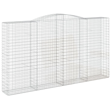 vidaXL íves horganyzott vas gabion kosár 400x50x220/240 cm (153541) kerti tárolás