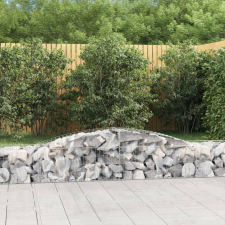 vidaXL íves horganyzott vas gabion kosár 400x50x40/60 cm kerti tárolás