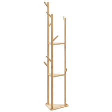 vidaXL kabátállvány kampókkal és polcokkal bambusz 39x33x166cm bambusz bútor