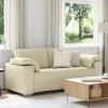 vidaXL Kanapé Krém Textil Közepes Tartós Kanapé Négyszögletes