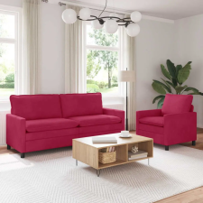 vidaXL Kanapé Szett 2 pcs Bordó Bársony bútor