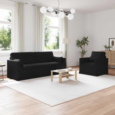 vidaXL Kanapé Szett 2 pcs Fekete 198 x 78 x 80 cm szövet bútor