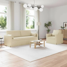 vidaXL Kanapé Szett 2 pcs Krém 198 x 78 x 80 cm szövet bútor